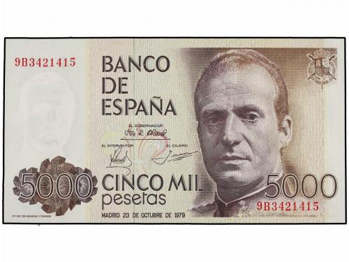 JUAN CARLOS I. Lote 2 billetes 5.000 Pesetas-. 23 Octubre 19