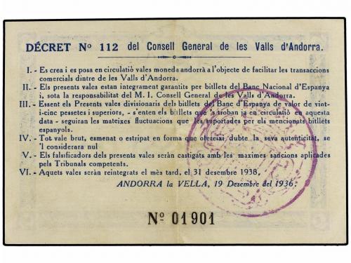 EMISIONES DE ULTRAMAR I ANDORRA. 5 Pessetes. 19 Desembre 193