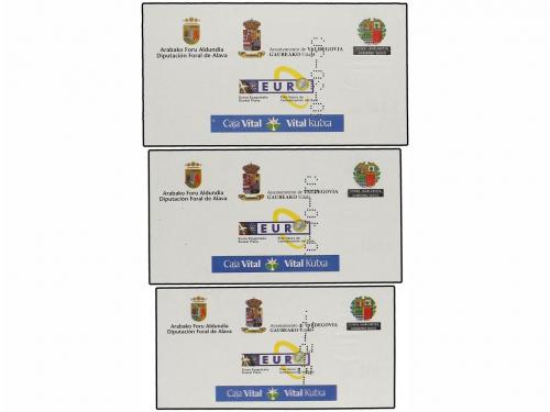 EMISIONES EN EUROS. Lote 3 pruebas 5, 10 y 20 Euros. AYUNTAM