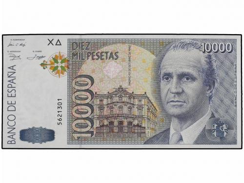 JUAN CARLOS I. Lote 2 billetes 10.000 Pesetas. 12 Octubre 19