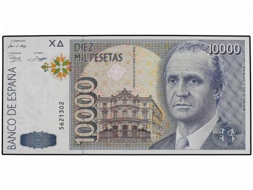 JUAN CARLOS I. Lote 2 billetes 10.000 Pesetas. 12 Octubre 19