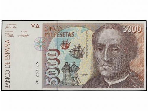 JUAN CARLOS I. Lote 2 billetes 5.000 Pesetas. 12 Octubre 199