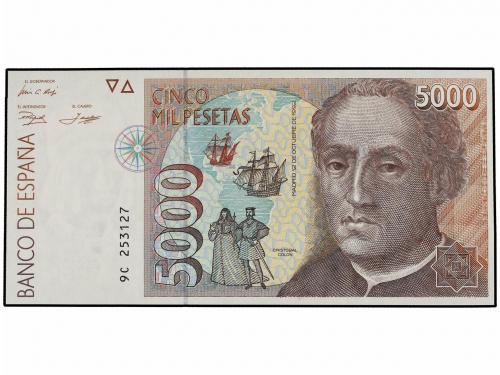 JUAN CARLOS I. Lote 2 billetes 5.000 Pesetas. 12 Octubre 199