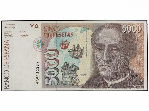 JUAN CARLOS I. Lote 2 billetes 5.000 Pesetas. 12 Octubre 199