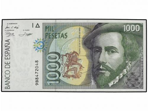 JUAN CARLOS I. Lote 2 billetes 1.000 Pesetas. 12 Octubre 199