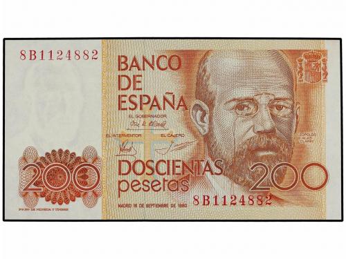 JUAN CARLOS I. Lote 2 billetes 200 Pesetas. 16 Septiembre 19