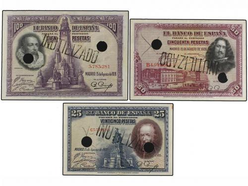 BILLETES ESPAÑOLES. Lote 21 billetes 1, 2, 5 (2), 25 (3), 50