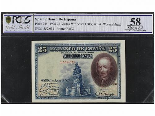 GUERRA CIVIL, ZONA REPUBLICANA. Lote 2 billetes 25 Pesetas. 