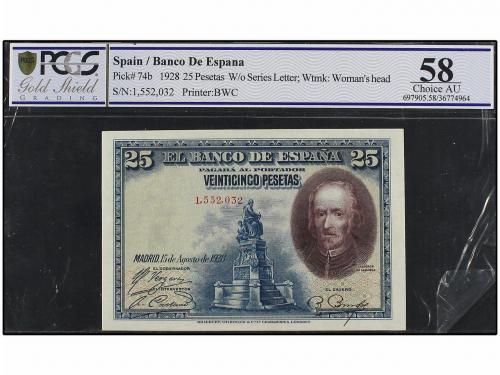 GUERRA CIVIL, ZONA REPUBLICANA. Lote 2 billetes 25 Pesetas. 