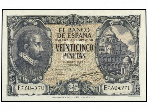 ESTADO ESPAÑOL. Lote 2 billetes 25 Pesetas. 9 Enero 1940. He