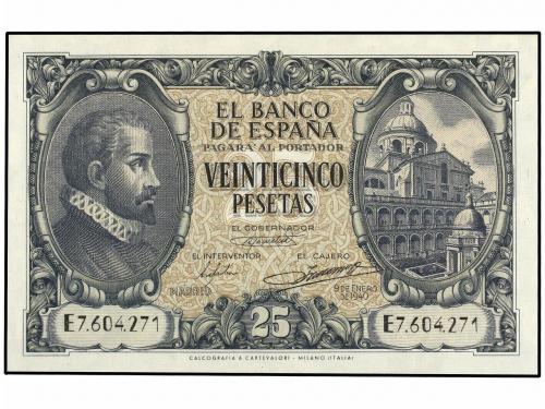 ESTADO ESPAÑOL. Lote 2 billetes 25 Pesetas. 9 Enero 1940. He