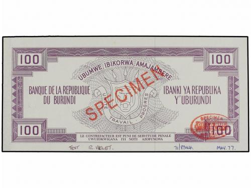 BILLETES EXTRANJEROS. Serie 5 Pruebas de Anverso (2) y Rever