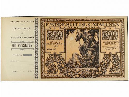 ANTIGUOS. Serie 4 Emprèstits 25, 100, 500 y 1.000 Pessetes. 