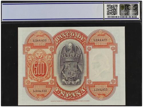 GUERRA CIVIL, ZONA REPUBLICANA. 500 Pesetas. 24 Julio 1927. 