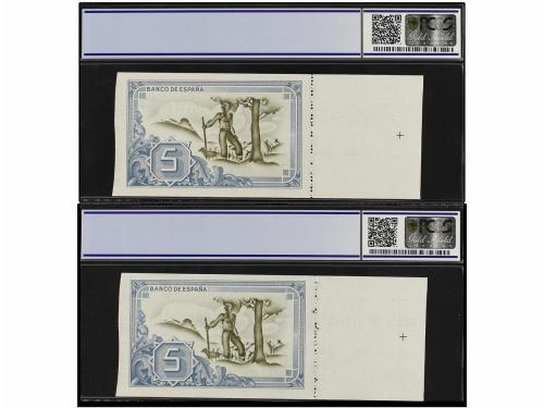 GUERRA CIVIL, ZONA REPUBLICANA. Lote 2 billetes 5 Pesetas. 1