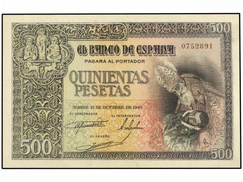 ESTADO ESPAÑOL. Lote 2 billetes 500 Pesetas. 21 Octubre 1940