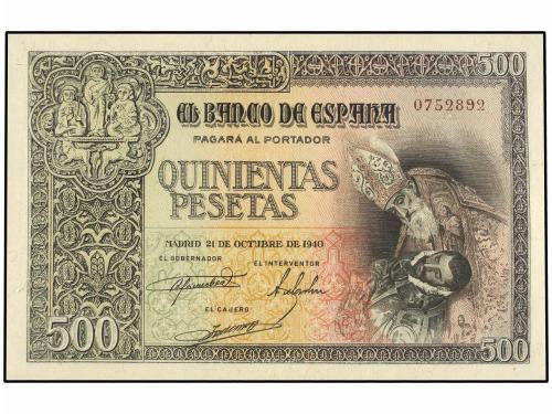 ESTADO ESPAÑOL. Lote 2 billetes 500 Pesetas. 21 Octubre 1940