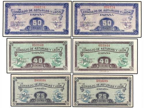 GUERRA CIVIL, ZONA REPUBLICANA. Serie 10 billetes 25 (2), 40