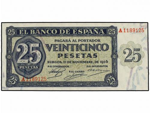 ESTADO ESPAÑOL. Lote 2 billetes 25 Pesetas. 21 Noviembre 193