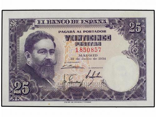 ESTADO ESPAÑOL. Lote 2 billetes 25 Pesetas. 22 Julio 1954. A