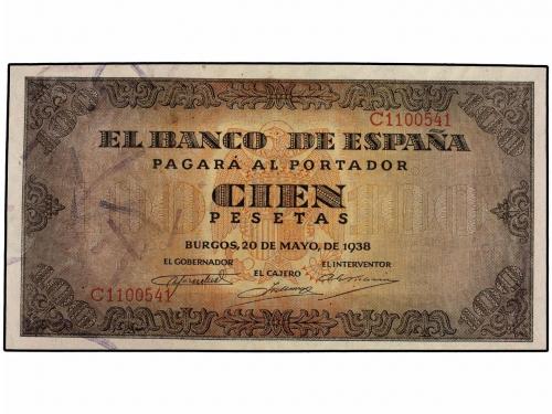ESTADO ESPAÑOL. 100 Pesetas. 20 Mayo 1938. Casa del Cordón. 