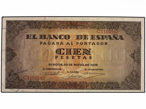 ESTADO ESPAÑOL. 100 Pesetas. 20 Mayo 1938. Casa del Cordón. 