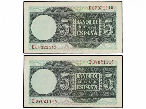 ESTADO ESPAÑOL. 5 Pesetas. 5 Mayo 1948. Elcano. Serie D. Par