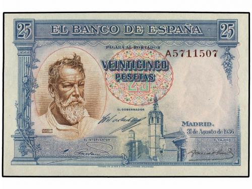 GUERRA CIVIL, ZONA REPUBLICANA. Lote 2 billetes 25 Pesetas. 