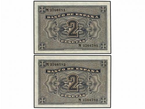 ESTADO ESPAÑOL. Lote 2 billetes 2 Pesetas. 30 Abril 1938. Ca