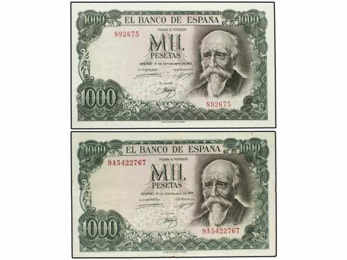 ESTADO ESPAÑOL. Lote 6 billetes 1.000 Pesetas. 1965 y 1971. 