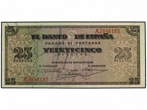 ESTADO ESPAÑOL. Lote 2 billetes 25 Pesetas. 20 Mayo 1938. Gi