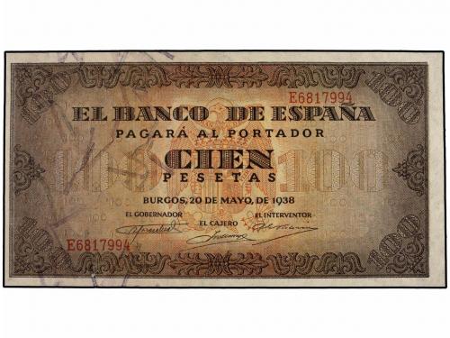 ESTADO ESPAÑOL. Lote 2 billetes 100 Pesetas. 20 Mayo 1938. C