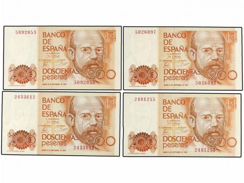 JUAN CARLOS I. Lote 10 billetes 200 Pesetas. 16 Septiembre 1