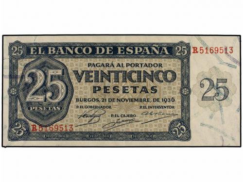 ESTADO ESPAÑOL. Lote 2 billetes 25 Pesetas. 21 Noviembre 193