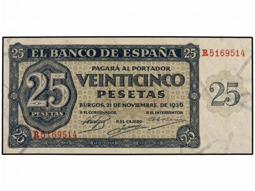 ESTADO ESPAÑOL. Lote 2 billetes 25 Pesetas. 21 Noviembre 193