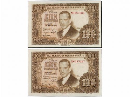 ESTADO ESPAÑOL. Lote 12 billetes 100 Pesetas. 7 Abril 1953. 