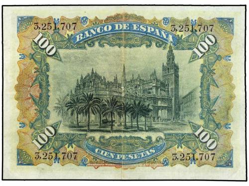 BANCO DE ESPAÑA. 100 Pesetas. 15 Julio 1907. Catedral de Sev