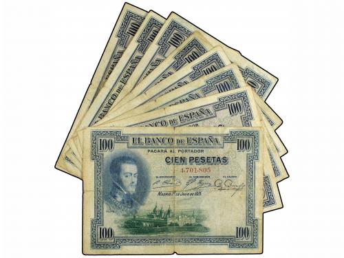 ESTADO ESPAÑOL. Lote 17 billetes 50 (9) y 100 Pesetas (8). 1