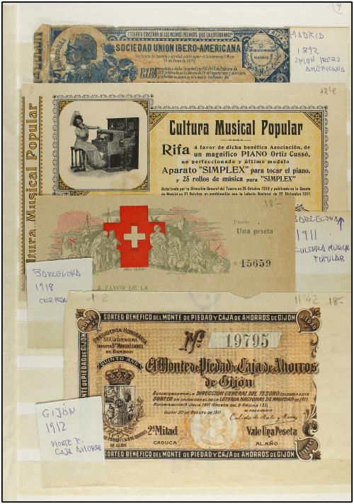 DOCUMENTOS y VARIOS. 1798 a 1975. LOTERÍA. Clasificador con 