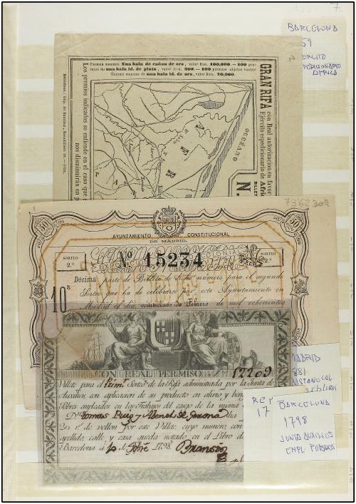 DOCUMENTOS y VARIOS. 1798 a 1975. LOTERÍA. Clasificador con 