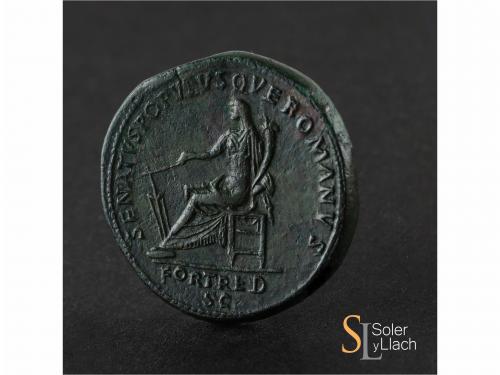 IMPERIO ROMANO. Sestercio. Acuñada el 114-117 d.C. TRAJANO. 