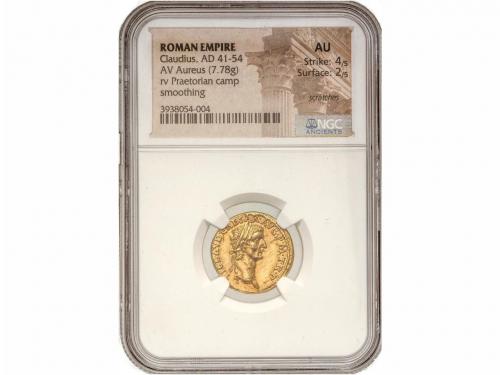 IMPERIO ROMANO. Áureo. Acuñada el 41-42 d.C. CLAUDIO. LUGDUN
