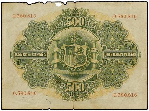 BANCO DE ESPAÑA. 500 Pesetas. 28 Enero 1907. (Roturas, algo 