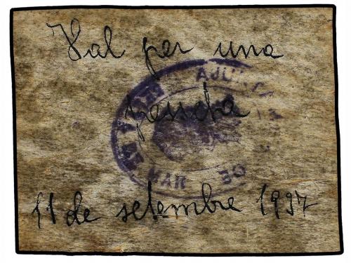 CATALUNYA. 1 Pesseta. 11 Setembre 1937. Aj. de SELVA DE MAR.