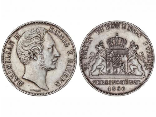 ESTADOS ALEMANES. Doble Thaler. 1856. MAXIMILIANO II. BAVIER