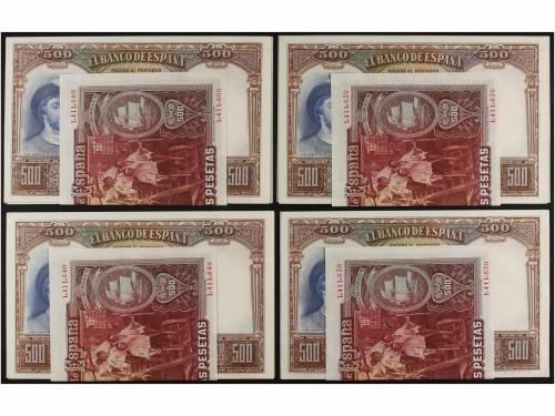 GUERRA CIVIL, ZONA REPUBLICANA. Lote 100 billetes 500 Peseta