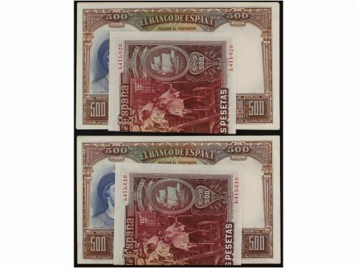 GUERRA CIVIL, ZONA REPUBLICANA. Lote 100 billetes 500 Peseta