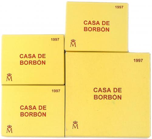 JUAN CARLOS I. Serie 4 monedas 2.000 (3) y 10.000 Pesetas. 1