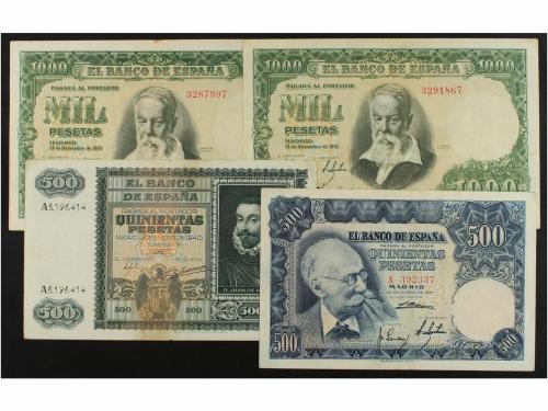 BILLETES ESPAÑOLES. Lote 4 billetes 500 (2) y 1000(2) Peseta