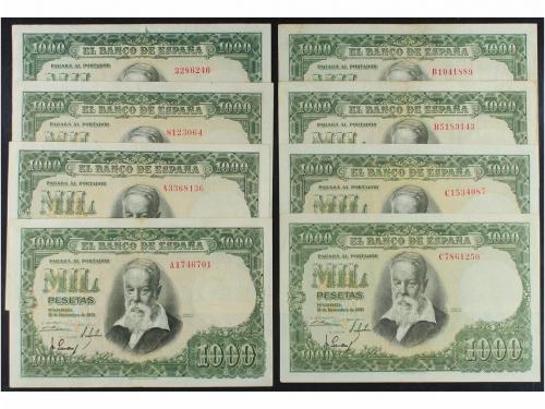 ESTADO ESPAÑOL. Lote 8 billetes 1000 Pesetas. 31 Diciembre 1
